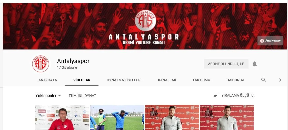Antalyaspor Youtube kanalı artık daha renkli