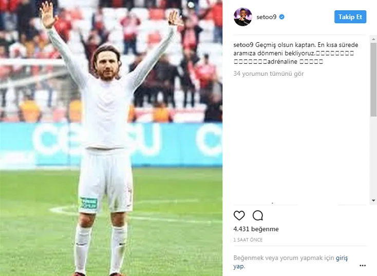 Eto’o : “Geçmiş olsun Kaptan…”