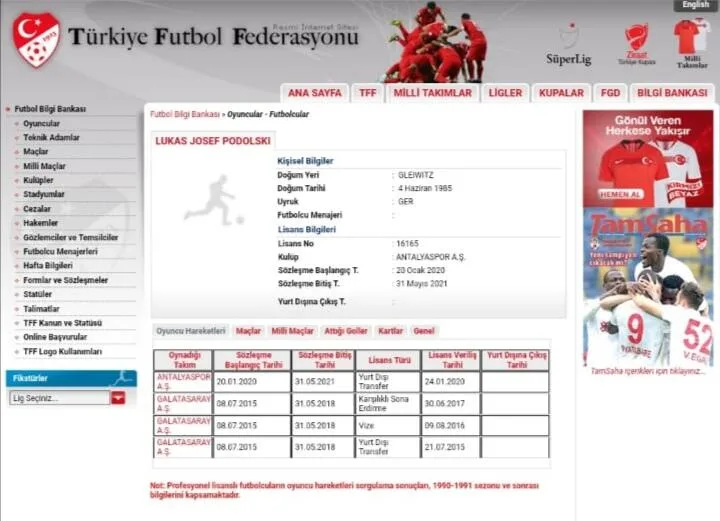 Podolski’nin lisansı çıkarıldı
