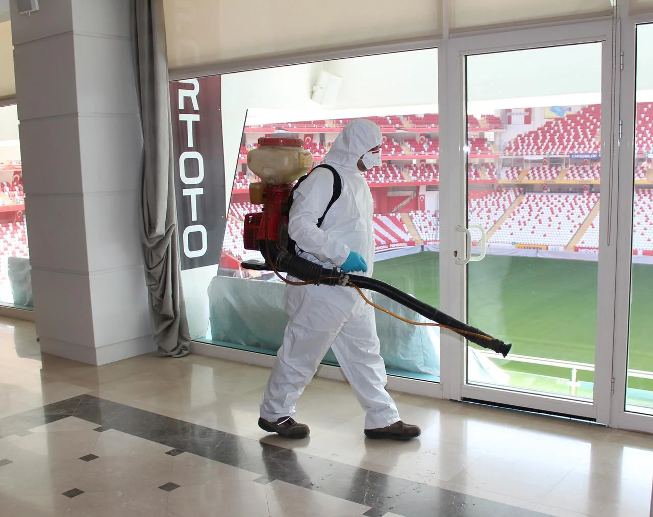 Antalya Stadyumu’nda koronavirüs tedbiri