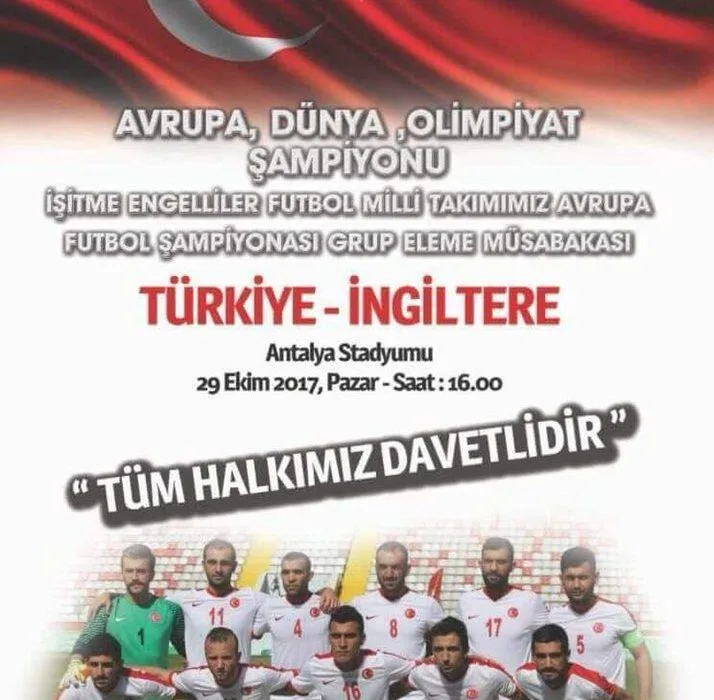 İşitme Engelliler Milli Takım maçı Antalya’da!