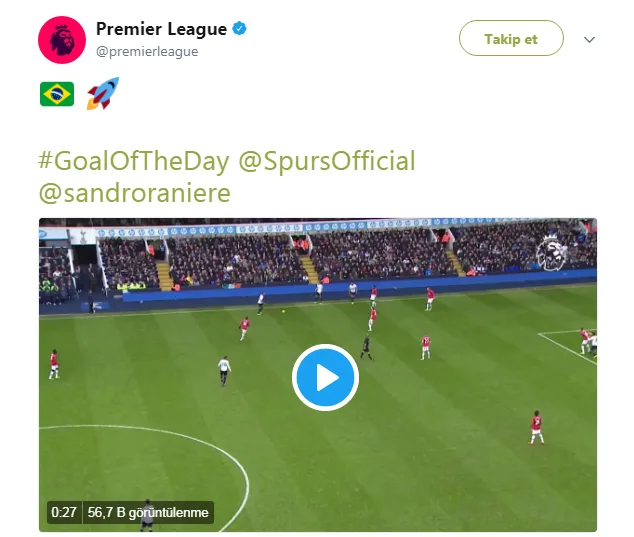 Premier Lig’den Sandro paylaşımı