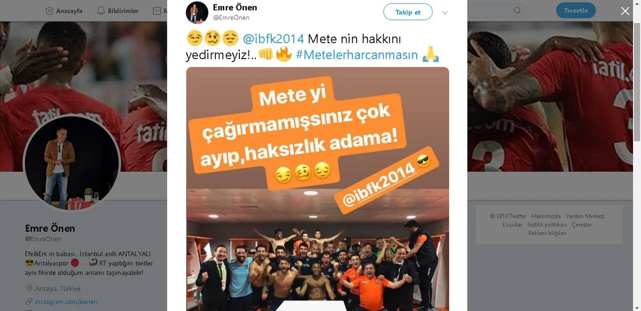 Antalyaspor Yöneticisi’nden Mete Kalkavan’a sert gönderme